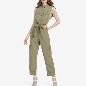 A+O JOEL SLEEVELESS UTILITY JUMPSUIT